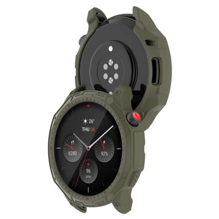 Защитный чехол Deexe Rugged Frame для Xiaomi Amazfit GTR 4 - Jungle Green: фото 7 из 8