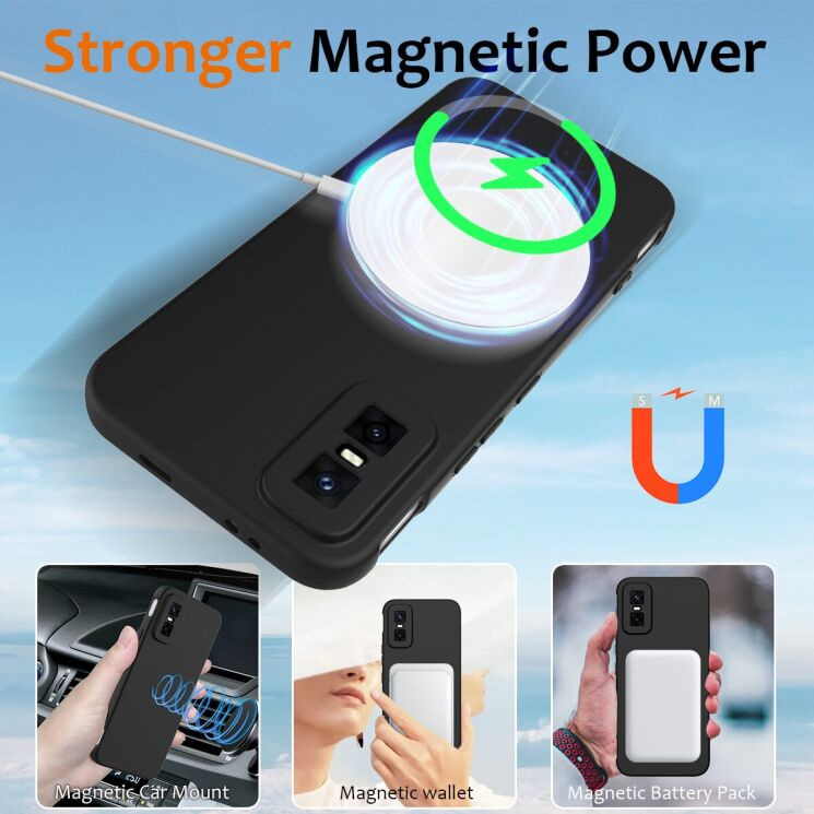 Защитный чехол Deexe Silicone Case with MagSafe для Infinix GT 30 Pro - Black: фото 4 из 9
