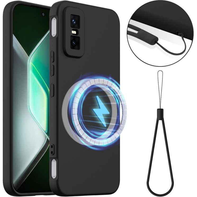 Защитный чехол Deexe Silicone Case with MagSafe для Infinix GT 30 Pro - Black: фото 1 из 9