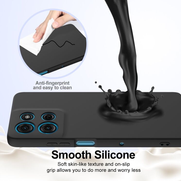 Захисний чохол Deexe Silicone Case with MagSafe для Motorola Moto G56 - Black: фото 5 з 8
