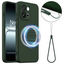 Захисний чохол Deexe Silicone Case with MagSafe для OnePlus Nord 6 - Dark Green: фото 1 з 9