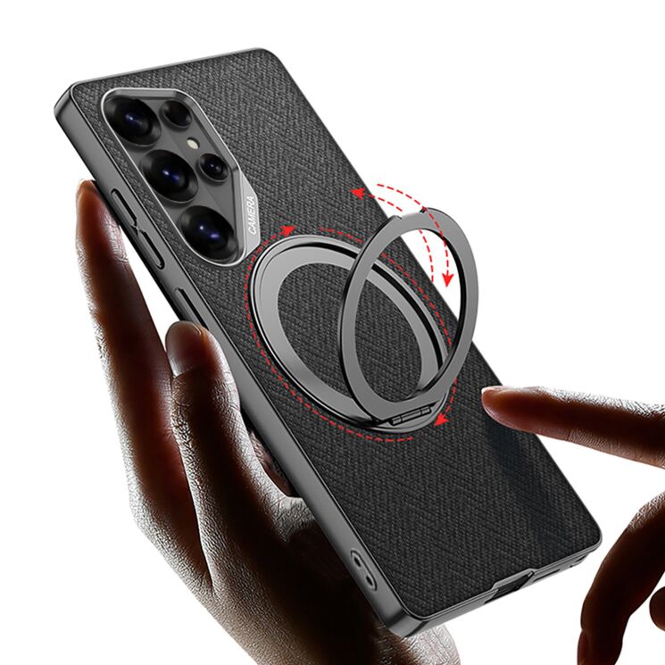 Защитный чехол GKK Fabric Magnetic для Samsung Galaxy S26 Ultra - Black: фото 2 из 7