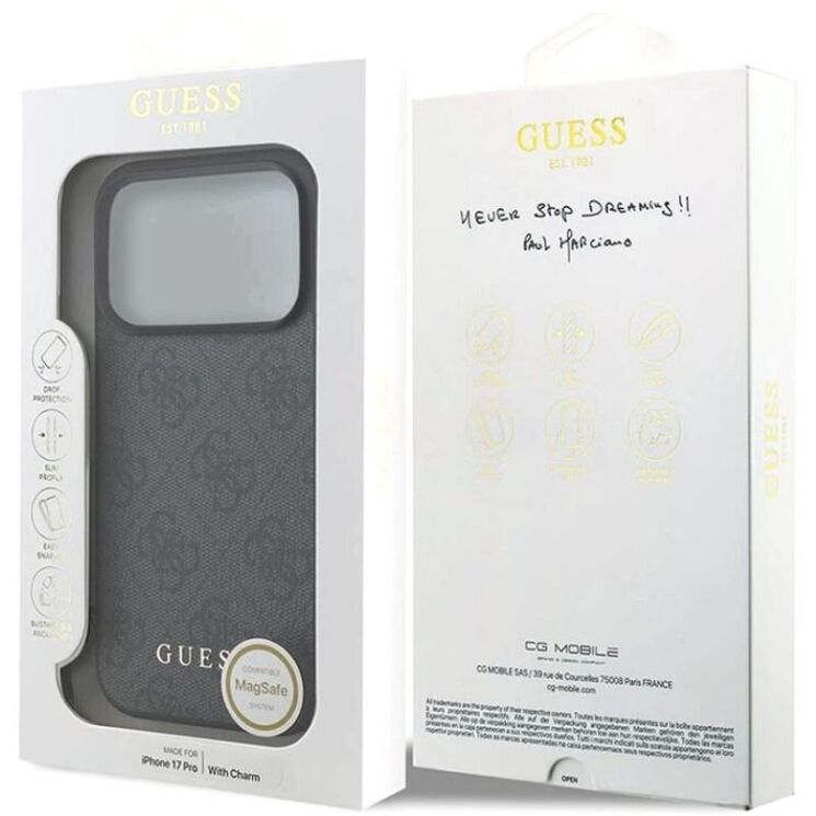 Захисний чохол Guess 4G Charms Collection MagSafe для iPhone 17 Pro (GUHMP17LGF4GCK) - Black (403265B) Захисний чохол Guess 4G Charms Collection MagSafe для iPhone 17 Pro (GUHMP17LGF4GCK) - Black: фото 7 з 8