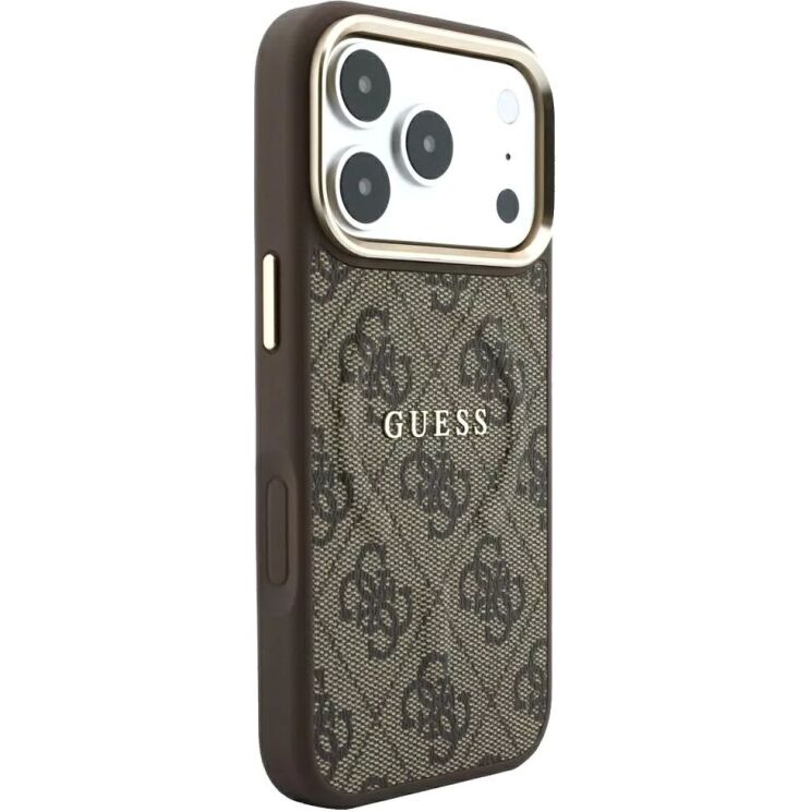 Захисний чохол Guess Embossed 4G Classic MagSafe для iPhone 18 Pro Max / 17 Pro Max (GUHMP18XP4MSEGCW) - Brown: фото 3 з 7