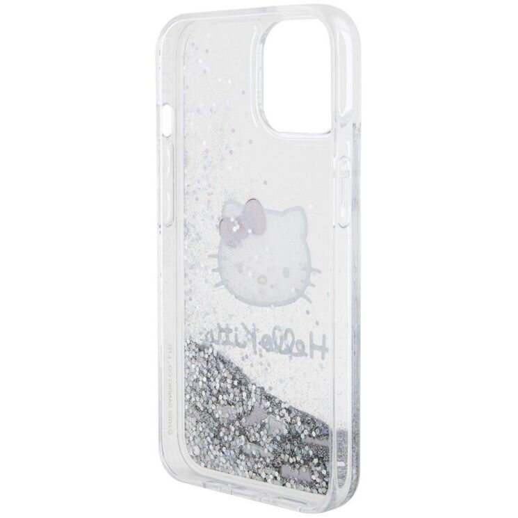 Защитный чехол Hello Kitty Liquid Glitter для Apple iPhone 15 - Transparent: фото 7 из 8