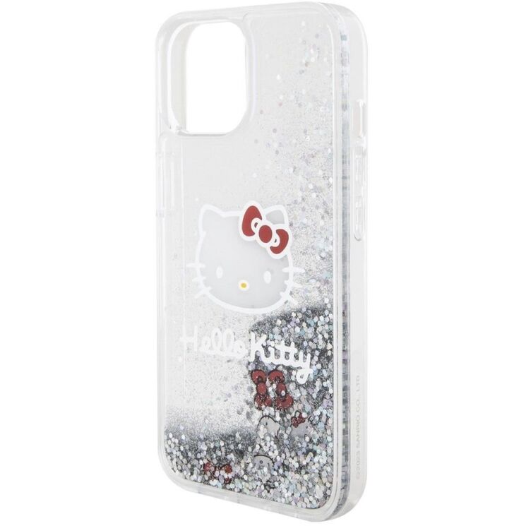 Защитный чехол Hello Kitty Liquid Glitter для Apple iPhone 15 - Transparent: фото 6 из 8