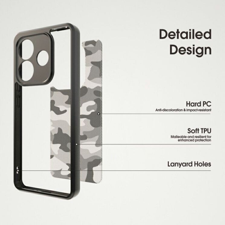 Защитный чехол IBMRS Military для Xiaomi Redmi Note 14 5G - Grid Camouflage: фото 2 из 8