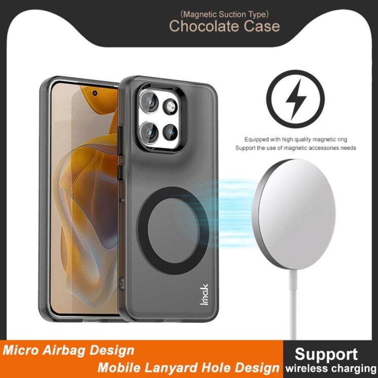 Защитный чехол IMAK Candy Series Magnetic для Motorola Edge 50 Neo - Black: фото 4 из 9