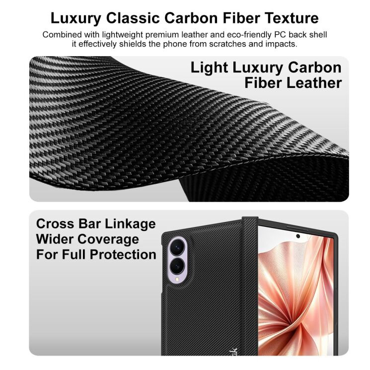 Защитный чехол IMAK Ruiyi Series (FF) для Samsung Galaxy Flip 8 - Carbon Fiber: фото 4 из 7
