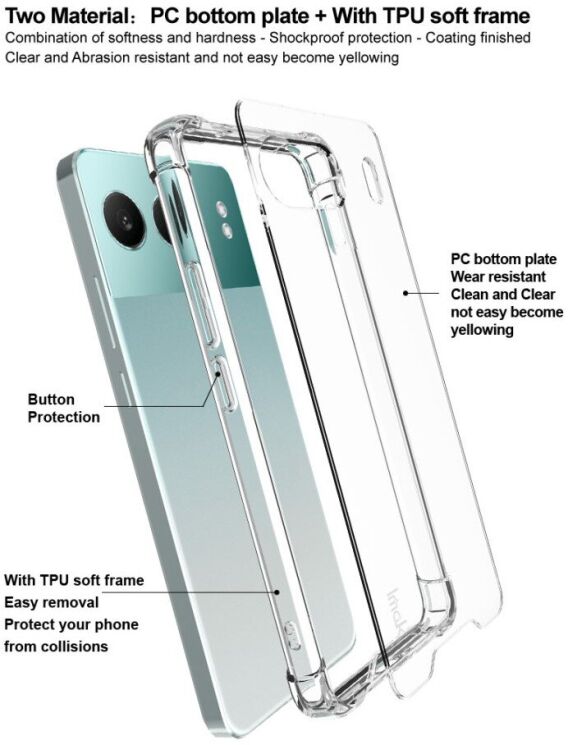 Защитный чехол IMAK Space Shield для OnePlus Nord 4 - Transparent: фото 6 из 9