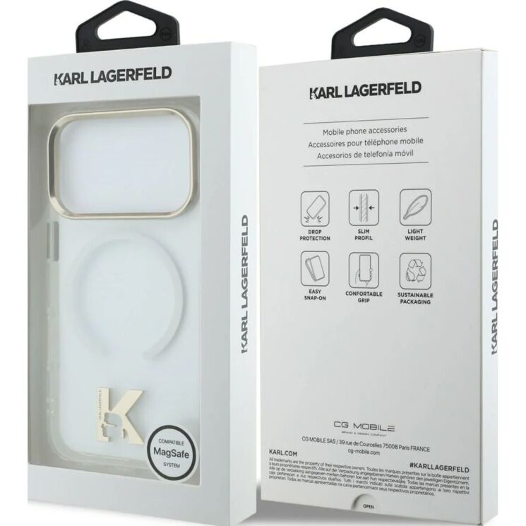 Захисний чохол Karl Lagerfeld IML K Head Logo MagSafe для iPhone 17 Pro (KLHMP17L5HTMKHDH) - Transparent: фото 6 з 6