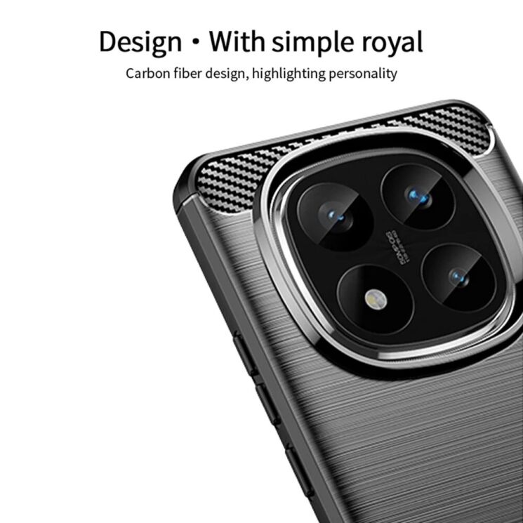 Защитный чехол MOFI Carbon Fiber для Xiaomi Redmi Note 14 Pro Plus - Red: фото 4 из 9