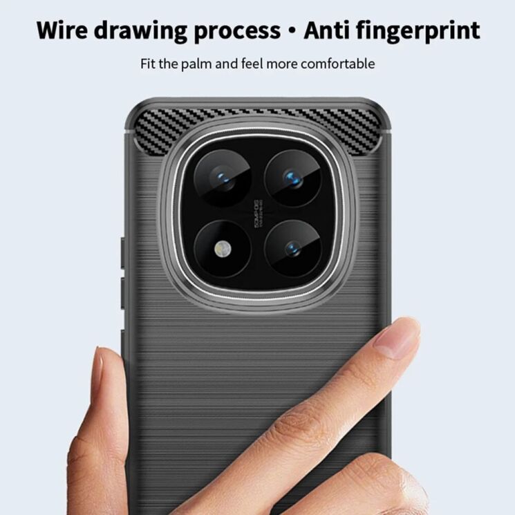 Защитный чехол MOFI Carbon Fiber для Xiaomi Redmi Note 14 Pro Plus - Red: фото 6 из 9