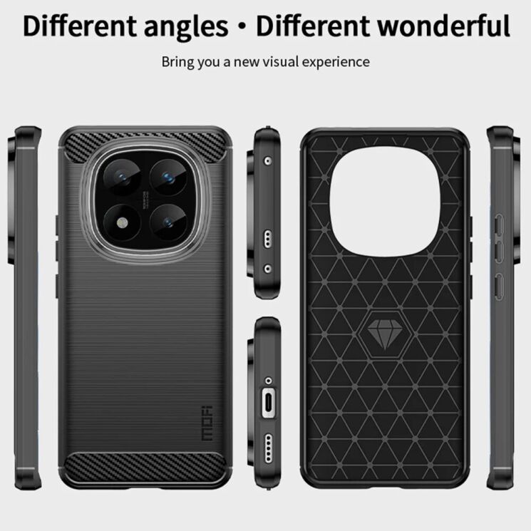 Защитный чехол MOFI Carbon Fiber для Xiaomi Redmi Note 14 Pro Plus - Red: фото 8 из 9