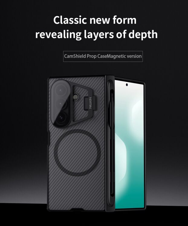 Захисний чохол NILLKIN CamShield Prop Magnetic (Clear Version) (FF) для Samsung Galaxy Fold 7 - Black: фото 6 з 19