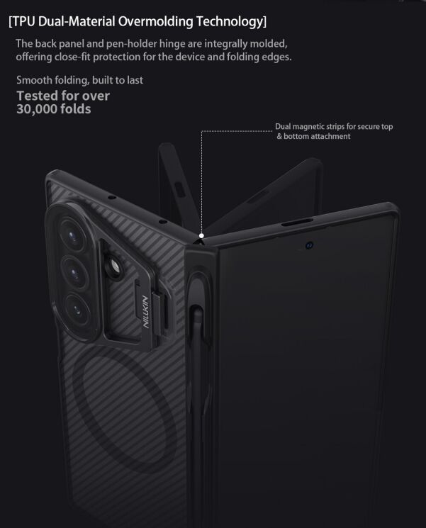Захисний чохол NILLKIN CamShield Prop Magnetic (Clear Version) (FF) для Samsung Galaxy Fold 7 - Black: фото 10 з 19