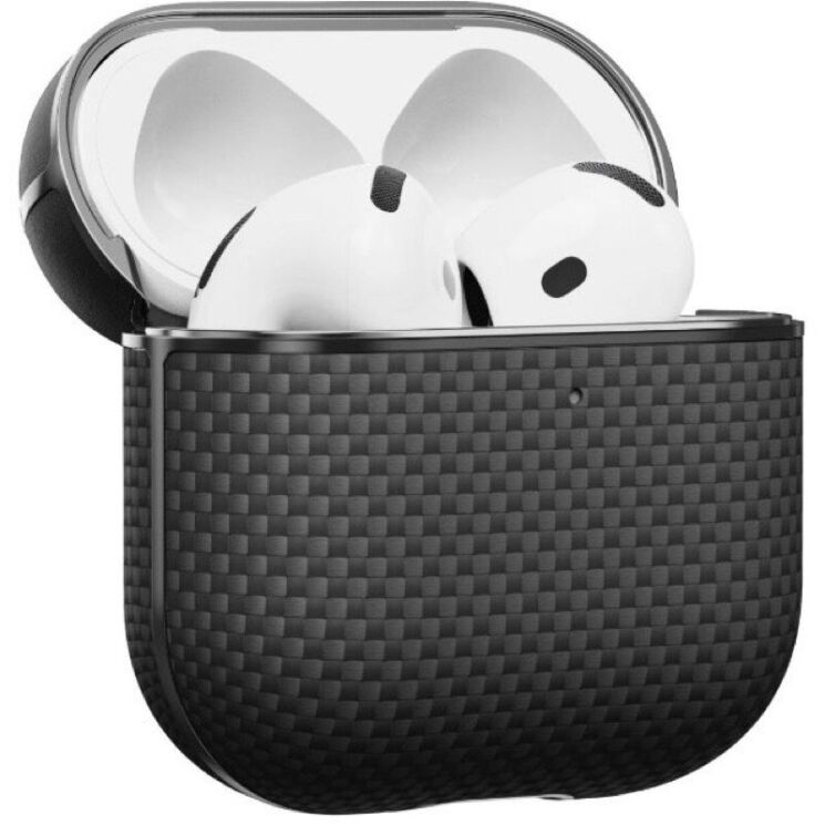 Захисний чохол Pitaka Aramid Fiber Case для Apple AirPods 4 (APM2404) - Black / Grey (Twill): фото 2 з 9