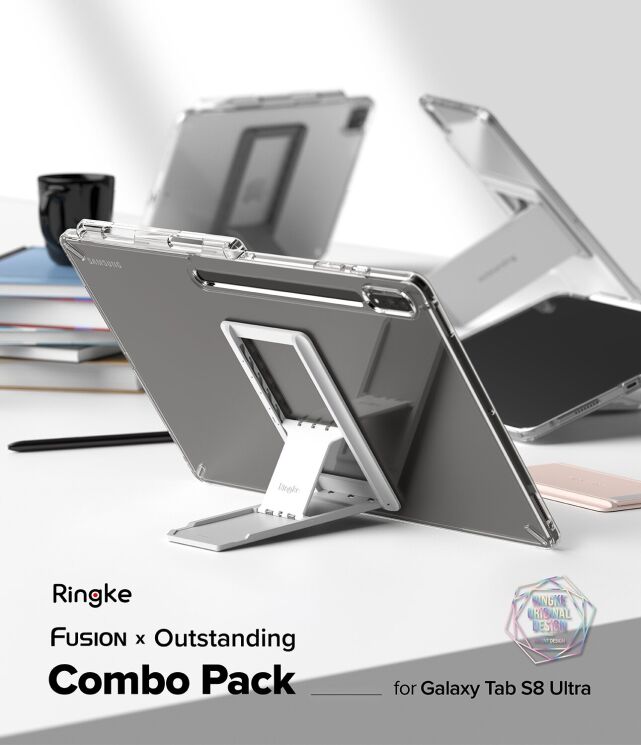 Захисний чохол Ringke Fusion Combo with Stand Clear для Samsung Galaxy Tab S8 Ultra (T900/T906) 8809881260228 - Clear (295932С) Захисний чохол Ringke Fusion Combo with Stand Clear для Samsung Galaxy Tab S8 Ultra (T900/T906) 8809881260228 - Clear: фото 2 з 8