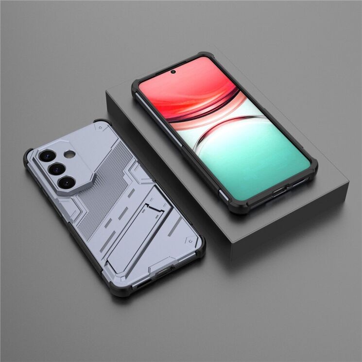 Защитный чехол с подставкой Deexe Bibercas для Samsung Galaxy S26 - Grey: фото 4 из 6