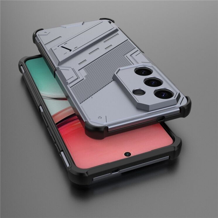 Защитный чехол с подставкой Deexe Bibercas для Samsung Galaxy S26 - Grey: фото 3 из 6