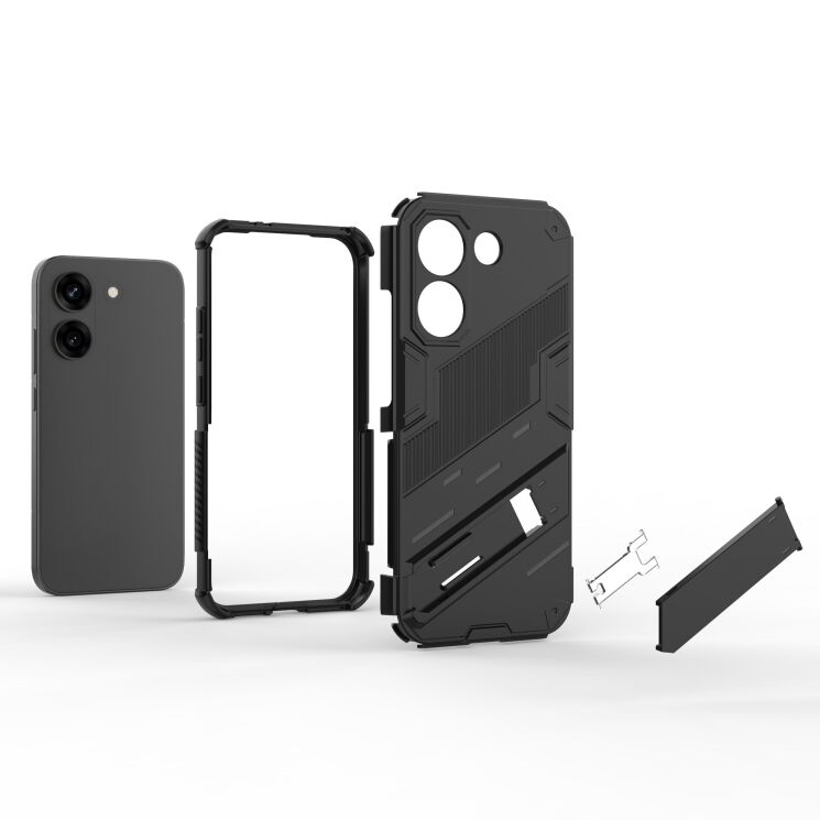 Защитный чехол с подставкой Deexe Bibercas для Xiaomi Poco X8 Pro - Red: фото 2 из 5