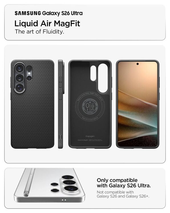 Защитный чехол Spigen Liquid Air (MagFit) для Samsung Galaxy S26 Ultra (S948) ACS10676 - Abyss Green: фото 9 из 16