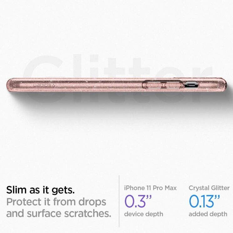 Захисний чохол Spigen (SGP) Liquid Crystal Glitter для Apple iPhone 11 Pro Max - Rose Quartz: фото 10 з 14