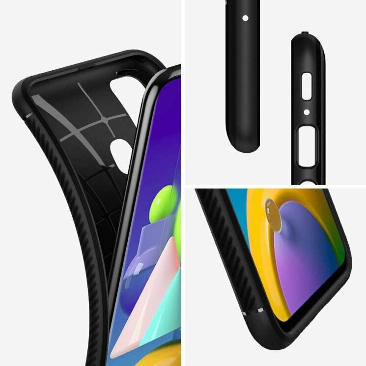 Защитный чехол Spigen (SGP) Rugged Armor для Samsung Galaxy M21 (M215) - Matte Black: фото 3 из 7