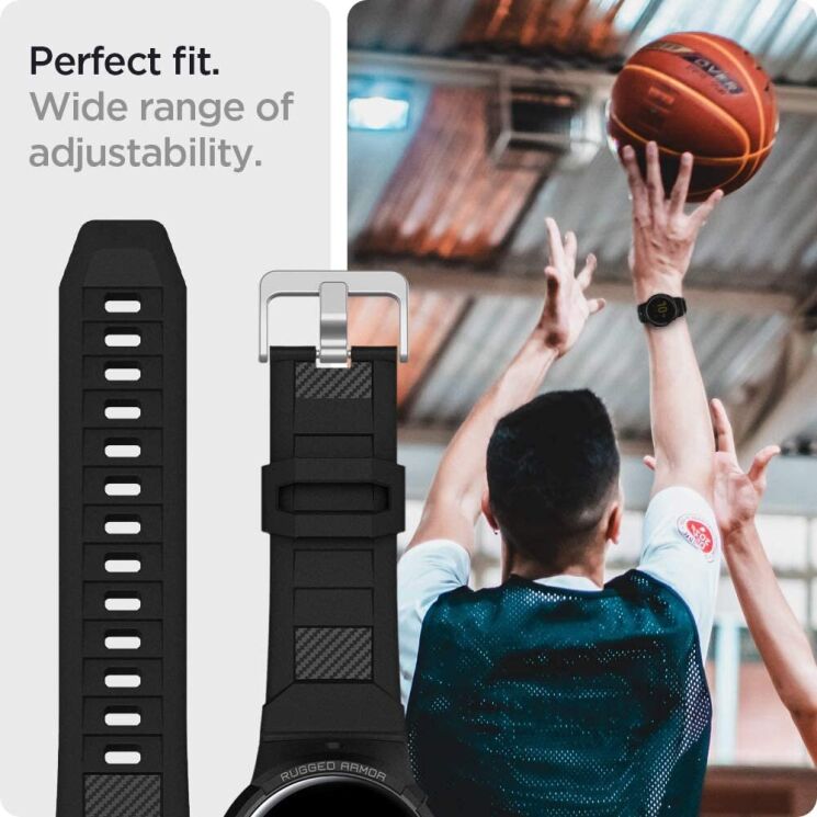 Захисний чохол Spigen (SGP) Rugged Armor Pro для Samsung Galaxy Watch Active 2 44mm - Matte Black: фото 14 з 15