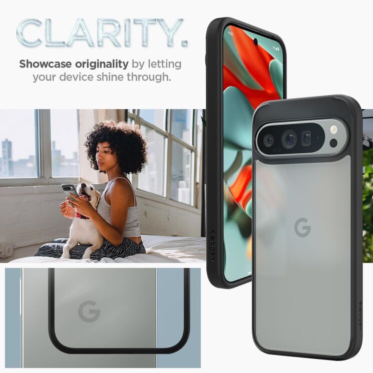 Защитный чехол Spigen (SGP) Ultra Hybrid для Google Pixel 9 Pro XL - Crystal Clear: фото 6 из 9
