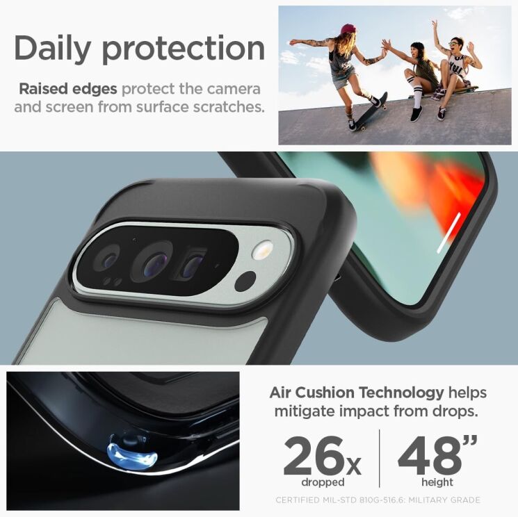 Защитный чехол Spigen (SGP) Ultra Hybrid для Google Pixel 9 Pro XL - Crystal Clear: фото 7 из 9