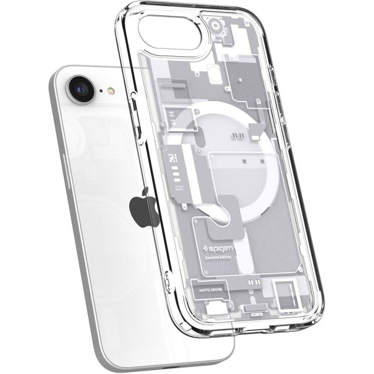 Защитный чехол Spigen (SGP) Ultra Hybrid Zero One (MagFit) для Apple iPhone 16e (ACS09142) - One White: фото 3 из 16