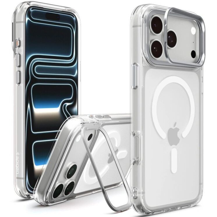 Захисний чохол Spigen Ultra Hybrid Optik S (MagFit) для iPhone 18 Pro / 17 Pro (ACS11921) - Clear / Silver: фото 2 з 12