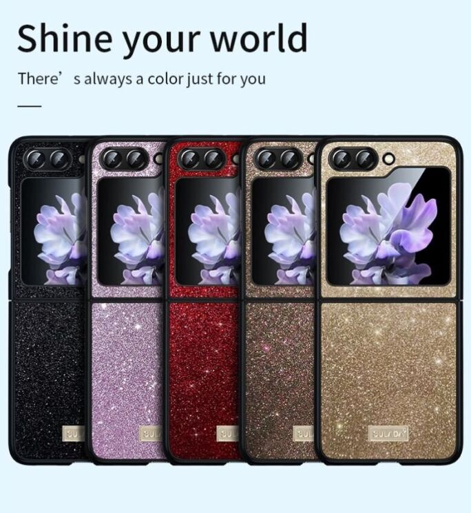 Защитный чехол SULADA Dazzling Glittery (FF) для Samsung Galaxy Flip 6 - Red: фото 7 из 7