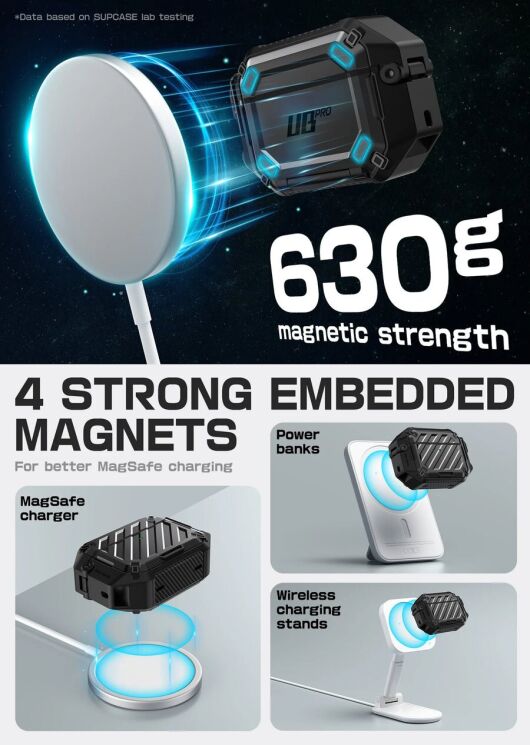 Защитный чехол Supcase Unicorn Beetle Pro Rugged Case (FH) для AirPods Pro 3 (843439158658) - Black: фото 6 из 10