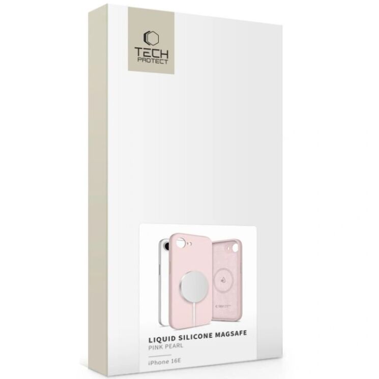 Защитный чехол Tech-Protect Liquid Silicone MagSafe для Apple iPhone 16e - Pink Pearl: фото 3 из 4