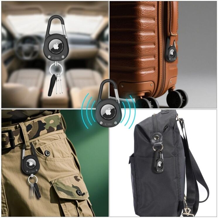Защитный чехол Tech-Protect Slidelock Carabiner Keychain для Apple AirTags / AirTags 2 - Black (274027B) Защитный чехол Tech-Protect Slidelock Carabiner Keychain для Apple AirTags / AirTags 2 - Black: фото 8 из 8