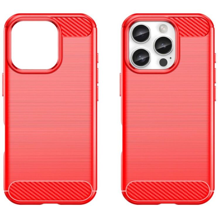 Защитный чехол UniCase Carbon для Apple iPhone 16 Pro Max - Red: фото 2 из 8