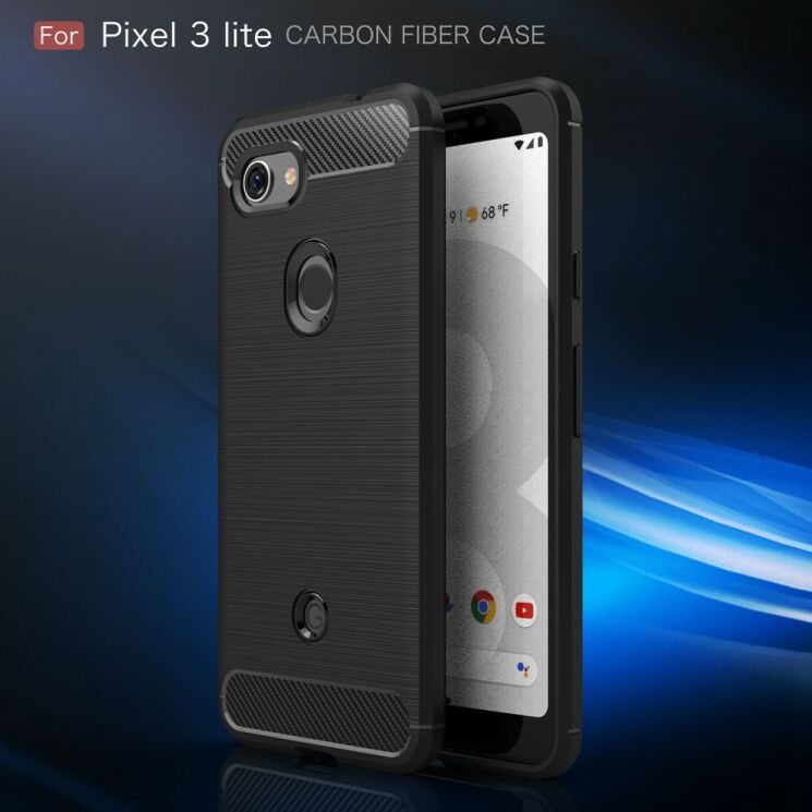 Защитный чехол UniCase Carbon для Google Pixel 3a - Black: фото 2 из 9