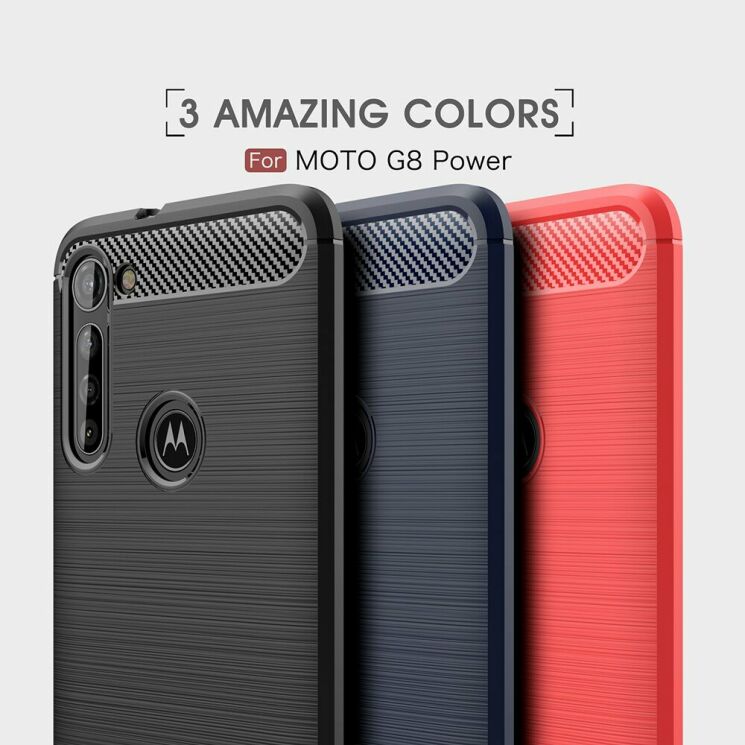 Защитный чехол UniCase Carbon для Motorola Moto G8 Power - Black: фото 3 из 11