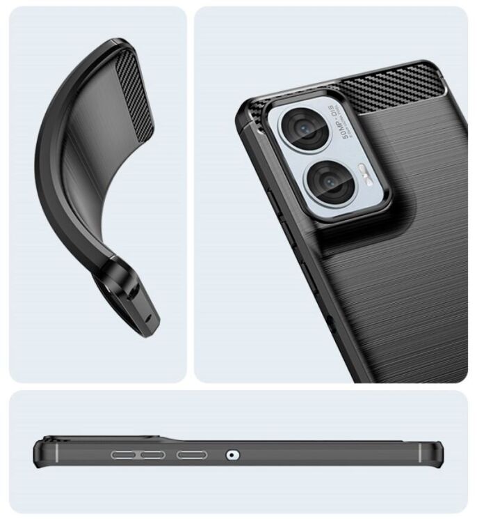 Захисний чохол UniCase Carbon для Motorola Moto G85 - Red: фото 10 з 10