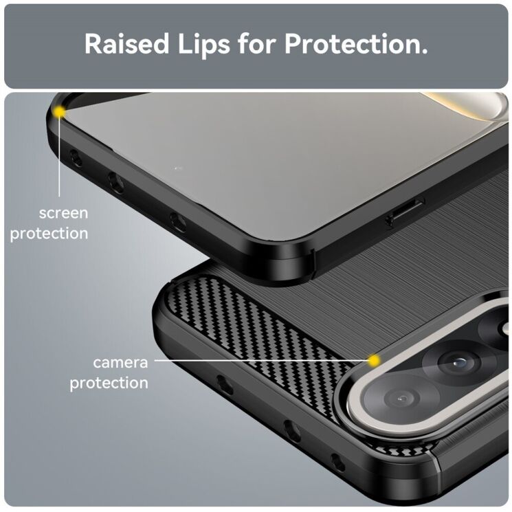 Захисний чохол UniCase Carbon для OnePlus Nord 5 / Ace 5 Ultra - Black: фото 7 з 8