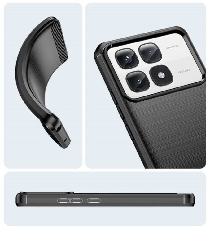 Захисний чохол UniCase Carbon для Xiaomi 14T Pro - Blue: фото 12 з 12
