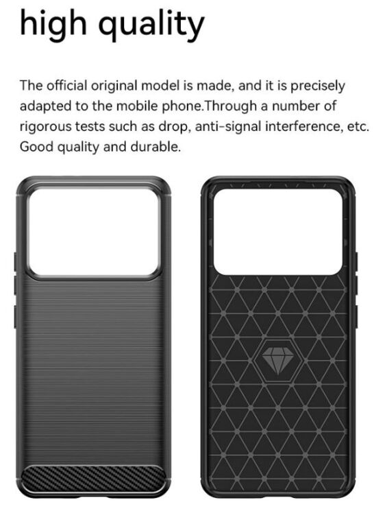 Захисний чохол UniCase Carbon для Xiaomi 14T Pro - Blue: фото 11 з 12