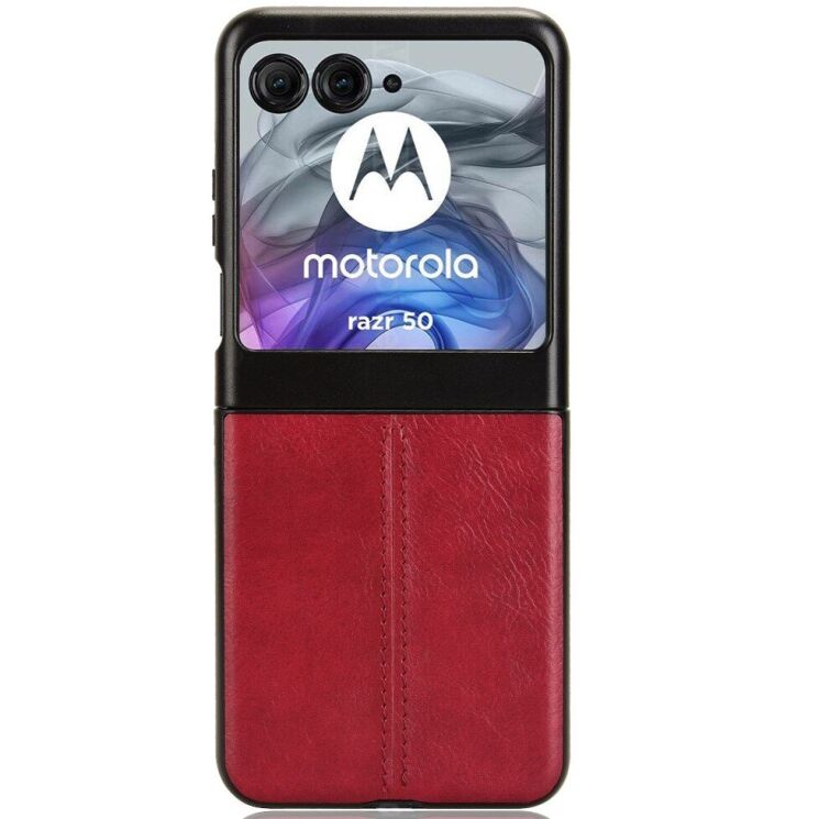 Защитный чехол UniCase Leather Series (FF) для Motorola Razr 50 / Razr 70 - Red: фото 2 из 7