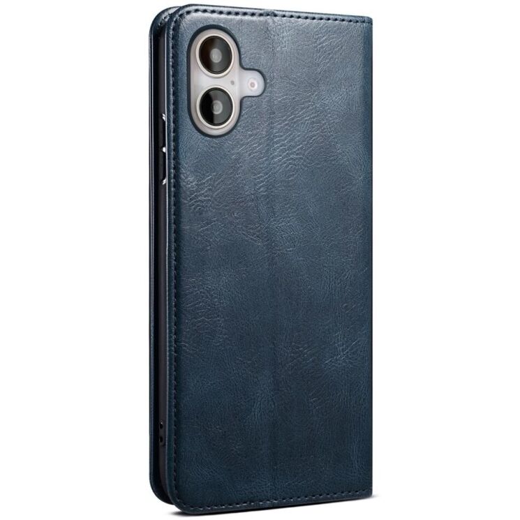 Защитный чехол UniCase Leather Wallet для Apple iPhone 16 - Blue: фото 5 из 10