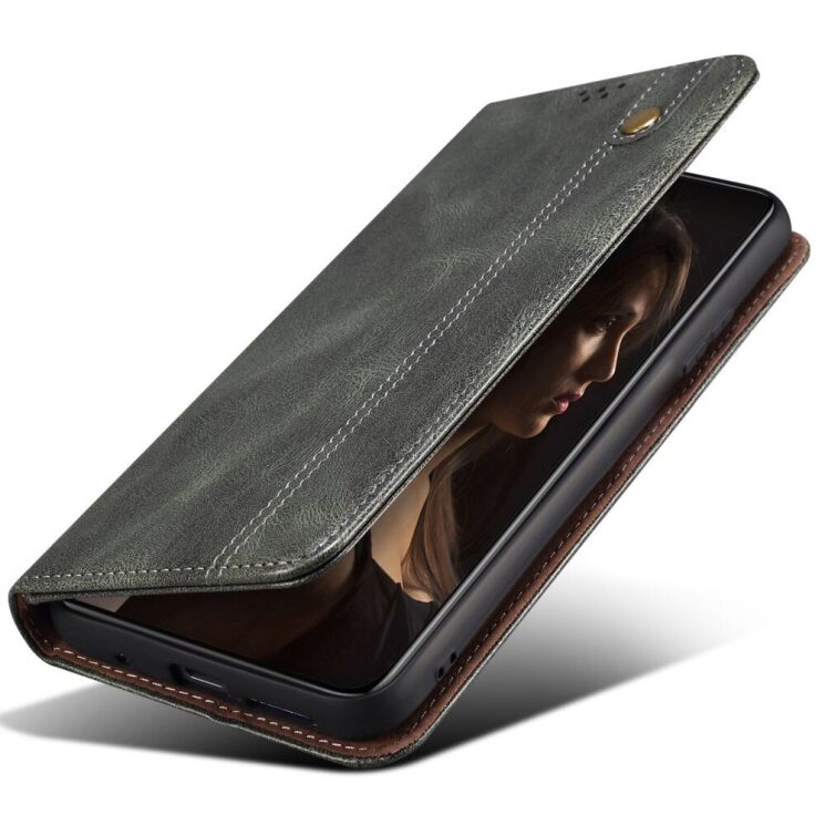 Защитный чехол UniCase Leather Wallet для Apple iPhone 16e - Green: фото 5 из 7