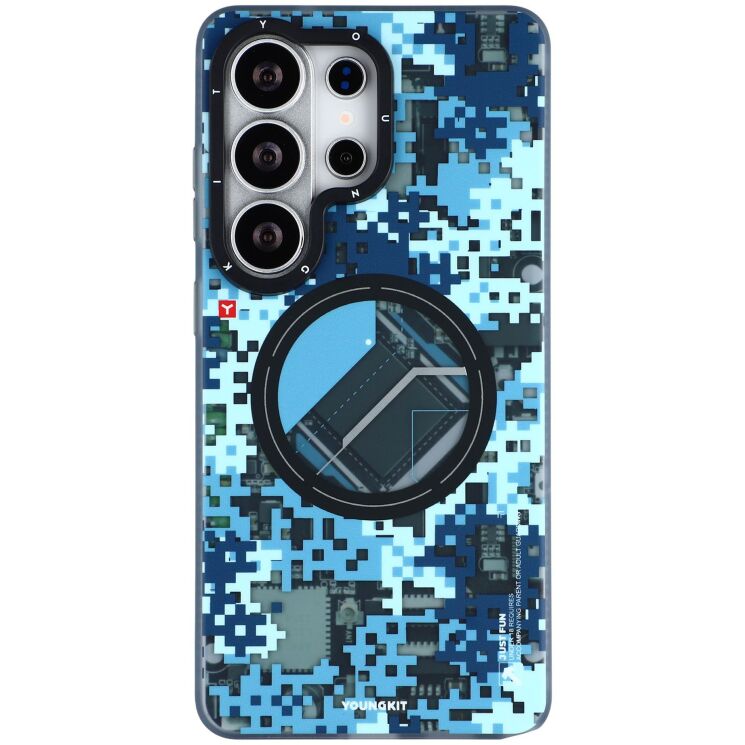 Защитный чехол YOUNGKIT Camouflage Circuit MagSafe для Samsung Galaxy S26 Ultra (S948) - Blue (408549B) Защитный чехол YOUNGKIT Camouflage Circuit MagSafe для Samsung Galaxy S26 Ultra (S948) - Blue: фото 1 из 7
