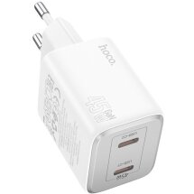 Сетевое зарядное устройство Hoco N42 Elogiado 2C PD45W - White: фото 1 из 6