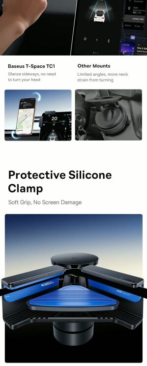 Автомобільний тримач Baseus T-Space TC1 (Corner Version) C0013501 - Black: фото 12 з 16